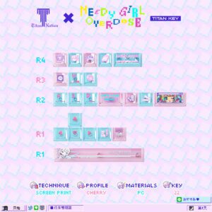 Streamer Girl PC add - on keycap set 22 keys