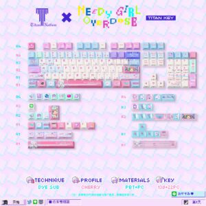 Streamer Girl OEM side - translucent height keycap set + PC add - on
