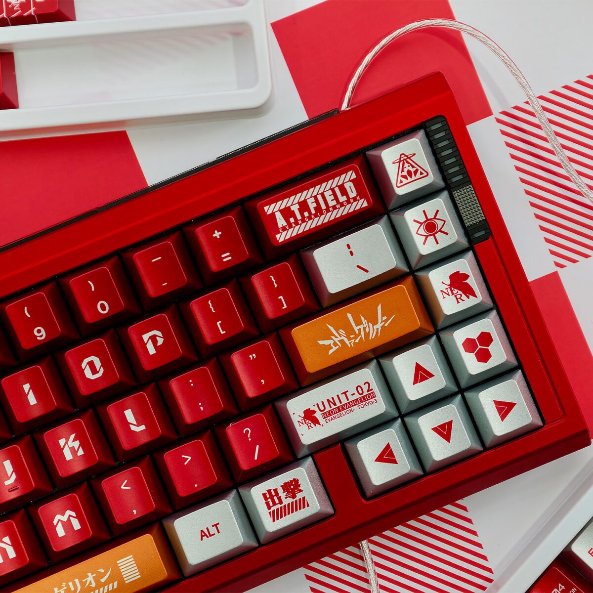 EVA-Themed Metallic PBT Keycaps