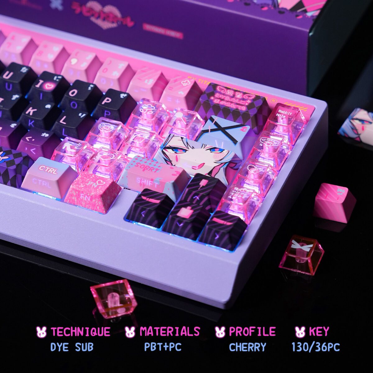taobao-3-ai-skip Titan Nation Rabbit Hole Side-Lit Keycaps