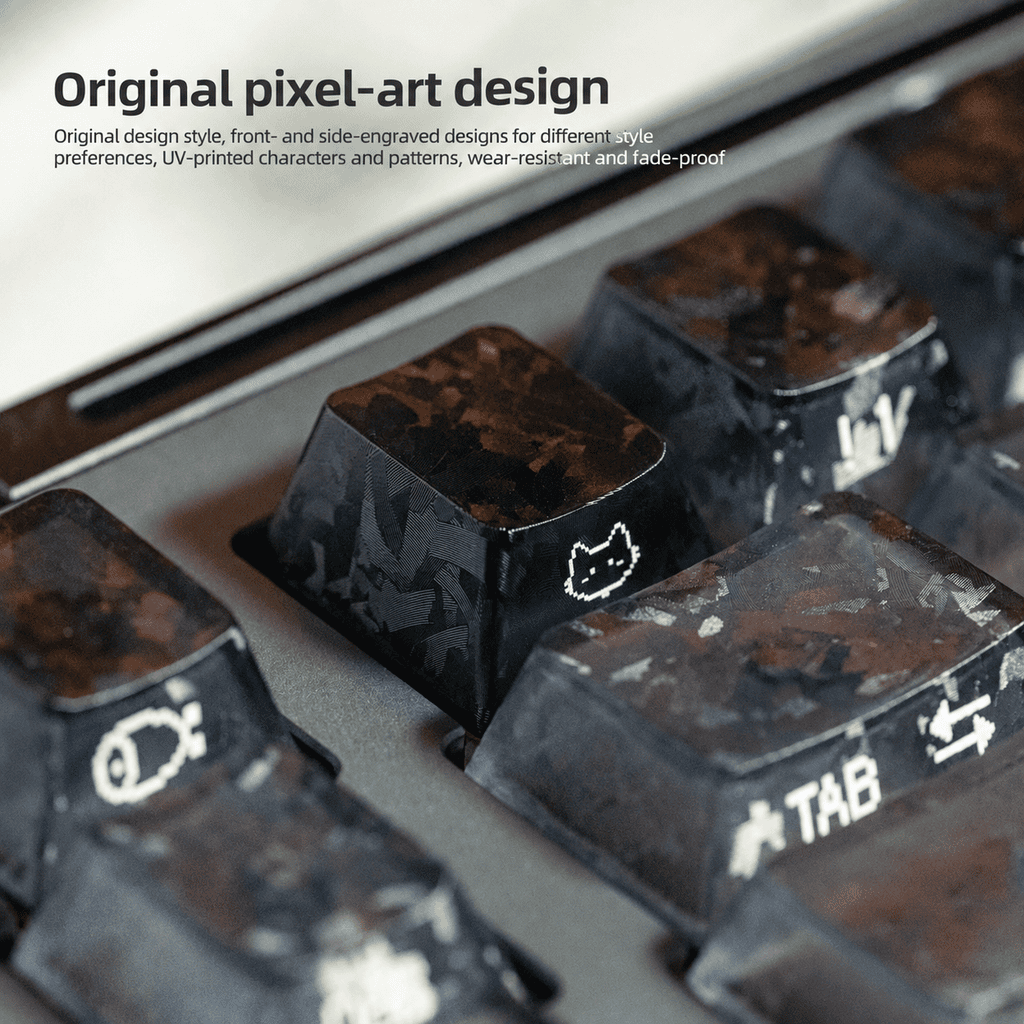 Gradient Carbon Fiber PC Keycaps
