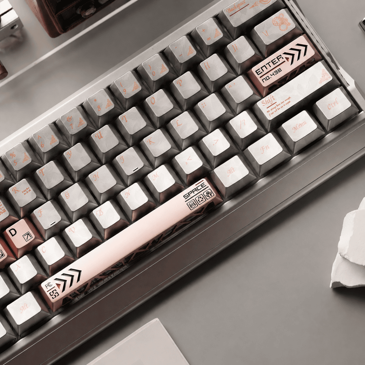 taobao-4-ai-custom HEK Time V2 Silver Feather PC Keycaps