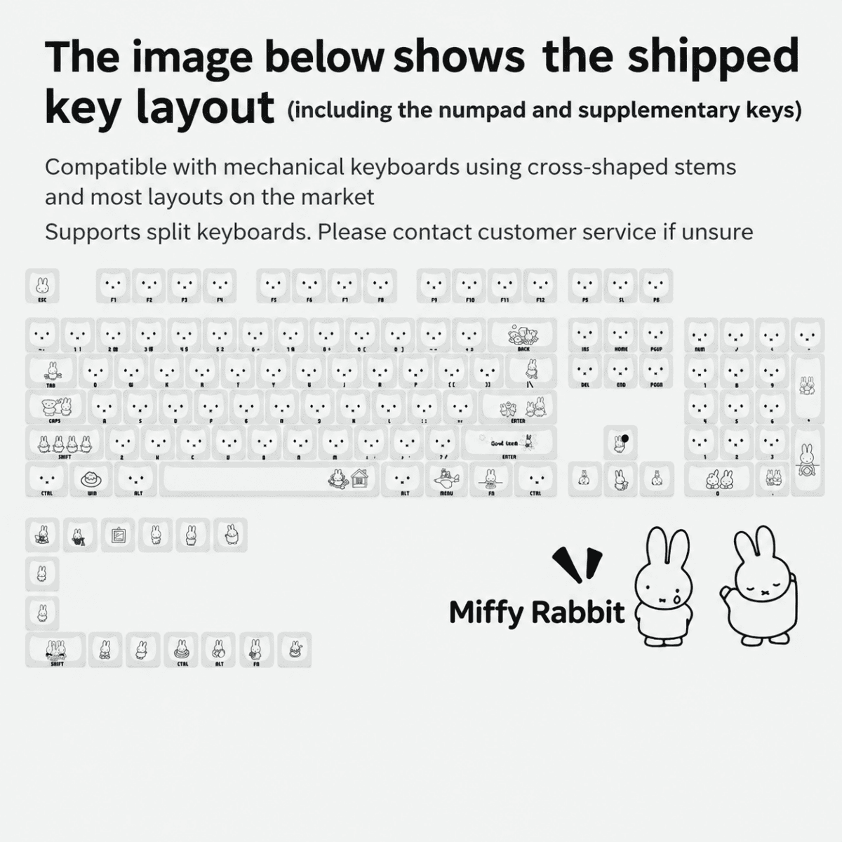HEK Miffy Animal Party Jelly Keycaps