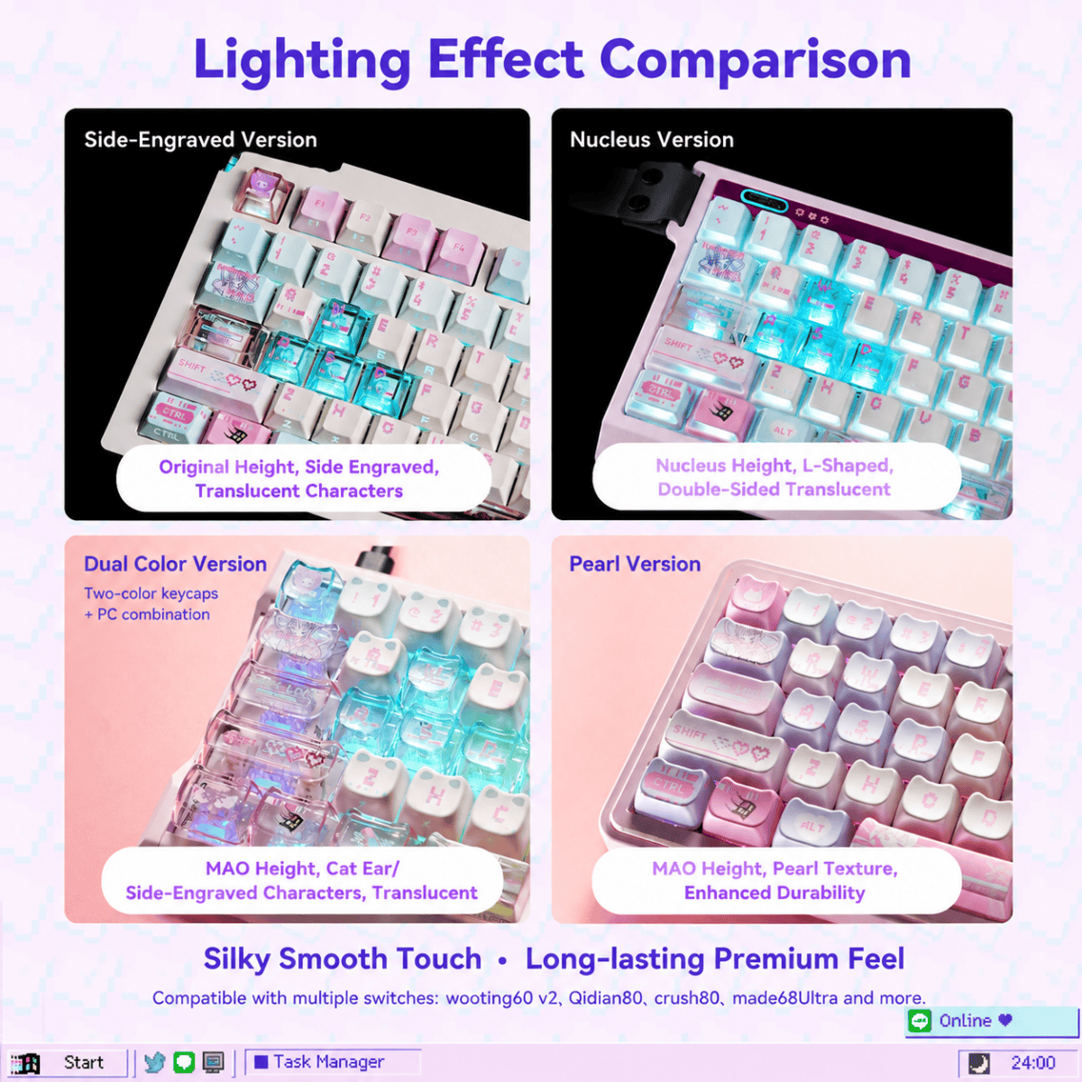 Titan Nation Streamer Girl 2.0 PBT Cherry Keycaps