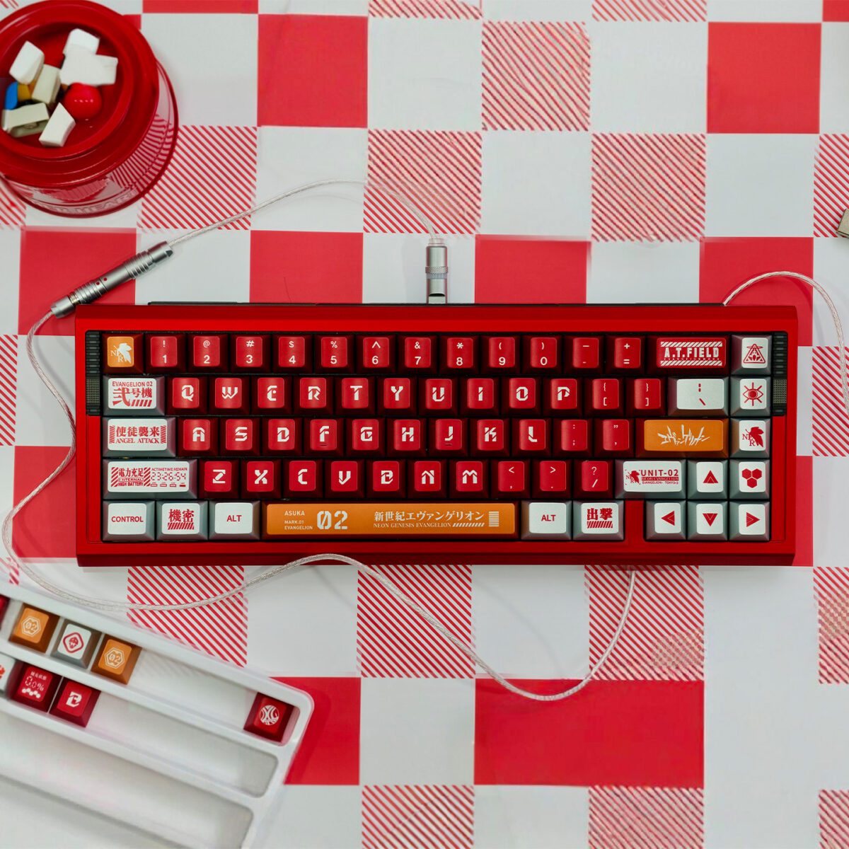 EVA-Themed Metallic PBT Keycaps