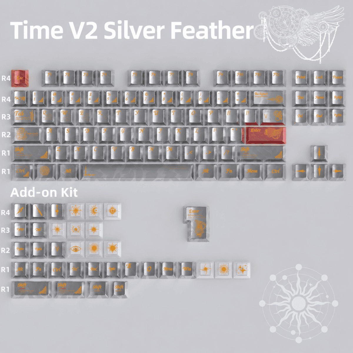 taobao-6-ai-translate HEK Time V2 Silver Feather PC Keycaps