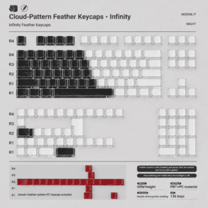 Cloud Feather - Infinity Black and White