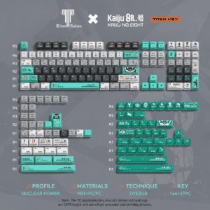 Kaiju No. 8 Theme Keycaps - 144 Keys + 38 - Key PC Add - On
