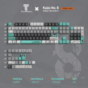 Kaiju No. 8 Theme Keycaps - 130 Keys Side - Lit