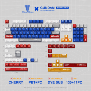 Gundam V2 Keycaps - OEM Side - Translucent + PC Combo