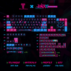 Jinx Keycaps - OEM Profile Side Legend Shine - Through + PC Add - On