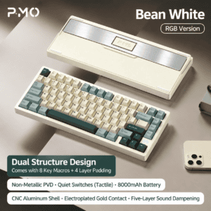 Soy Milk White - Coated ARGB Xueqing Switch FR4 Plate Brushed Stainless Steel PVD Tri - Mode