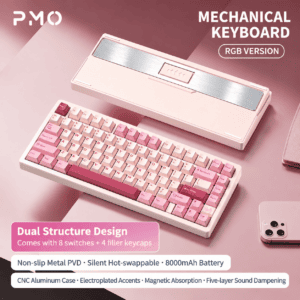 Rose Pink - Coated ARGB Xueqing Switch FR4 Plate Brushed Stainless Steel PVD Tri - Mode
