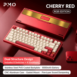 Huaxia Red - Anodized ARGB Xueqing Switch FR4 Plate Brushed Stainless Steel PVD Tri - Mode