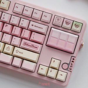Sakura White Chocolate Pink PBT Keycap Set