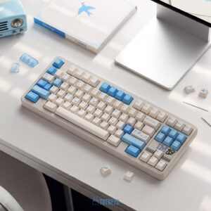 Blue Transparent Bird-Themed PBT Keycap Set