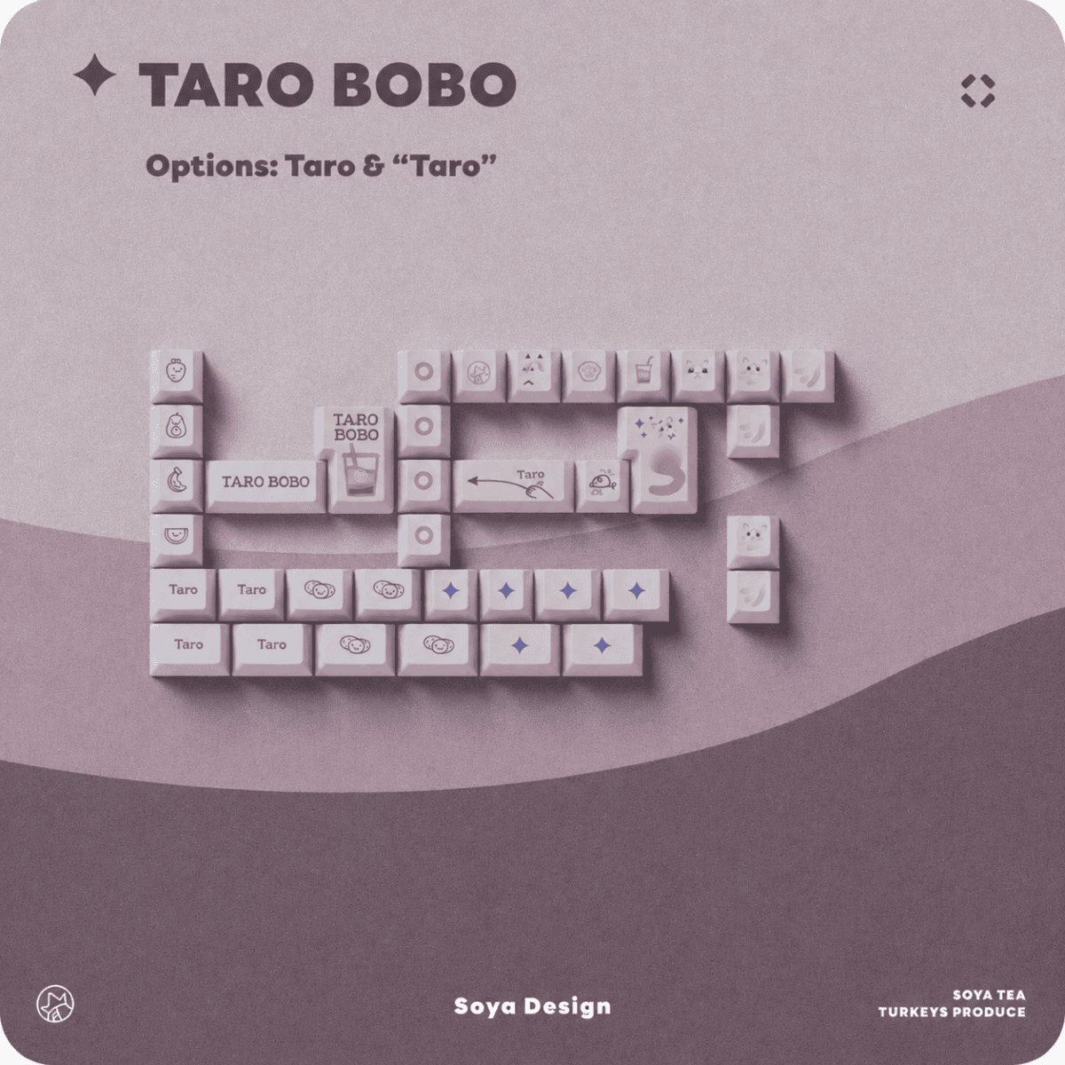 Taro Boba Ragdoll Cat PBT Keycap Set