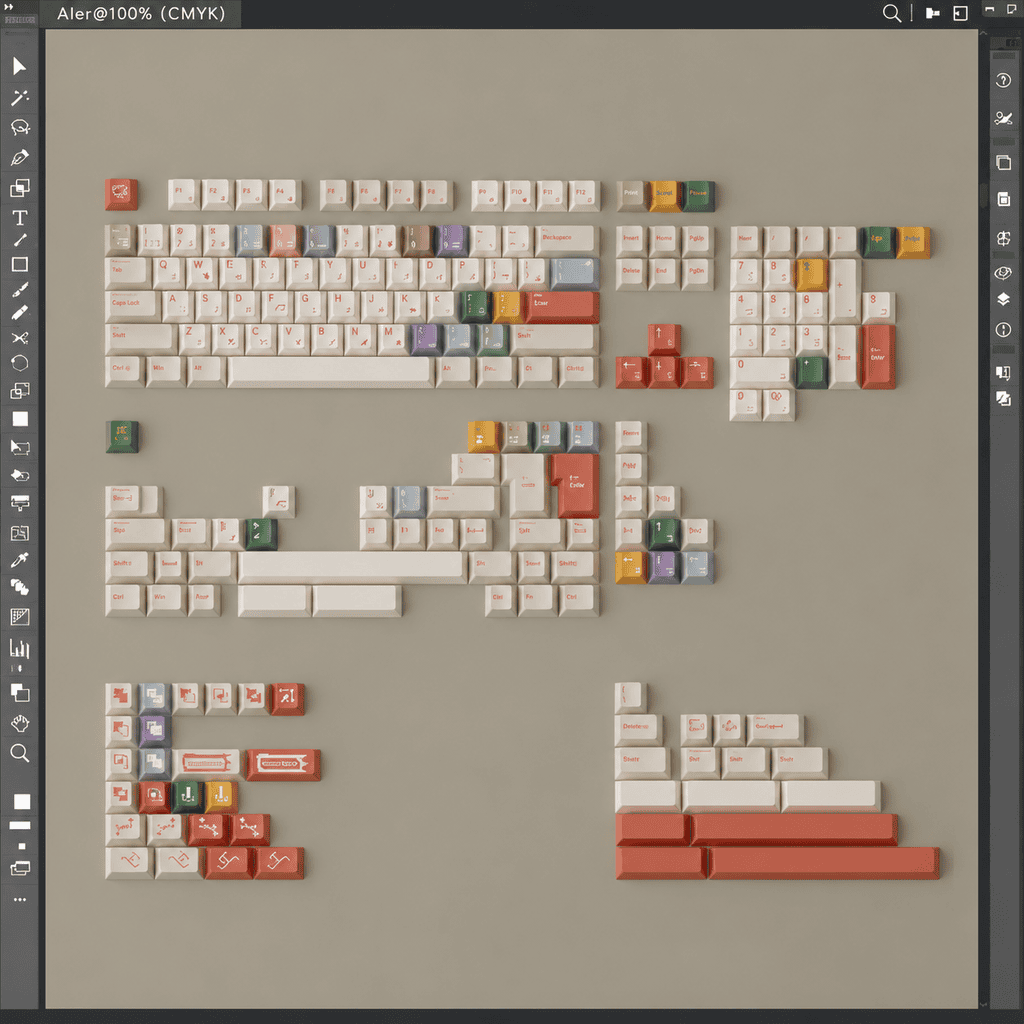 taobao-3-ai-custom AIer Designer Series PBT Dye-Sublimated Keycap Set