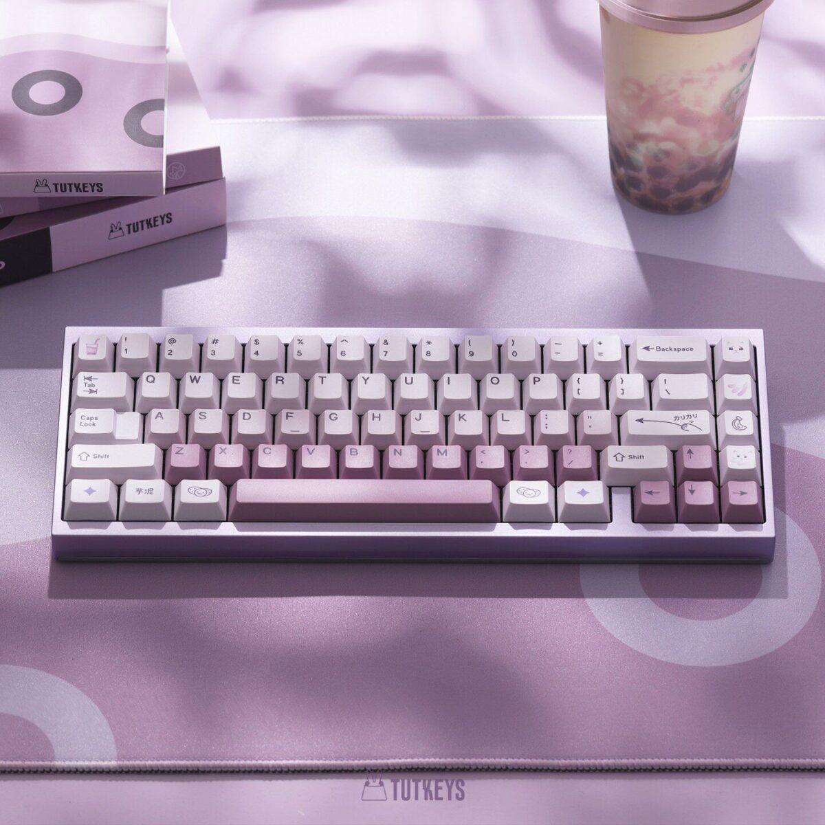 Taro Boba Ragdoll Cat PBT Keycap Set