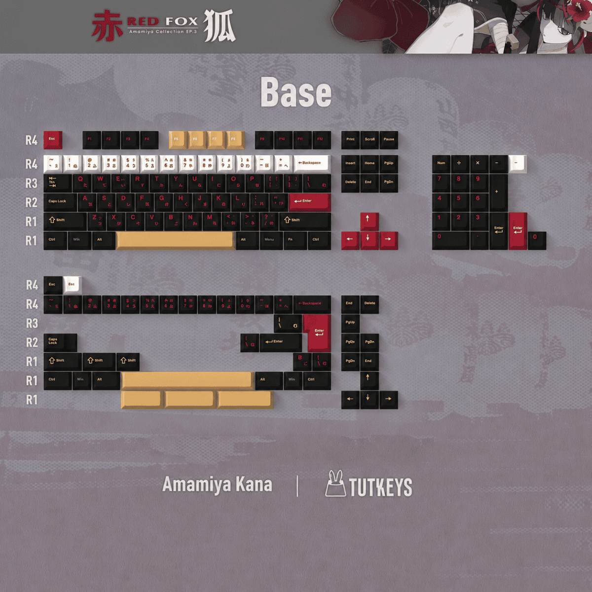 taobao-3-ai-translate-3 Amamiya Kana AC Red Fox PBT Keycap Set