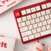 taobao-4-ai-skip Lactic Milk White and Red PBT Keycaps