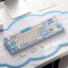 Blue Transparent Bird-Themed PBT Keycap Set