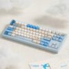 Blue Transparent Bird-Themed PBT Keycap Set