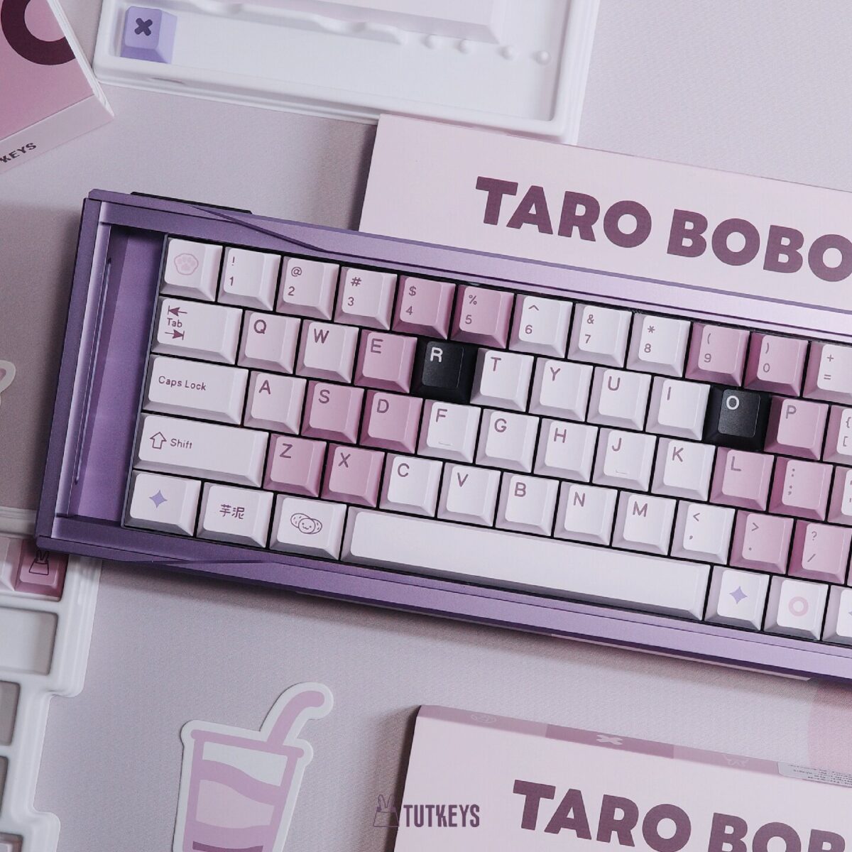 Taro Boba Ragdoll Cat PBT Keycap Set