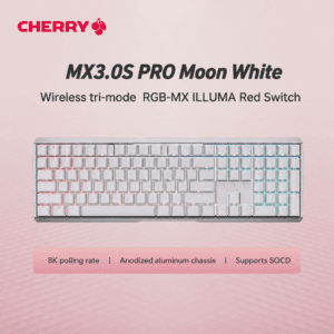 MX 3.0S Pro Wireless Tri - Mode RGB Moon White MX Illumina Red Switch