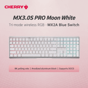 MX 3.0S Pro Wireless Tri - Mode RGB Moon White MX2A Blue Switch