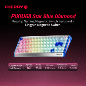 PIXIU68 Star Blue Diamond - Lingyun Hall Effect Magnetic Switch 16K Polling Rate SOCD Dual - Core Controller New Web Driver