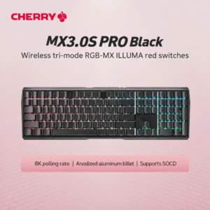MX 3.0S Pro Wireless Tri - Mode RGB Black MX Illumina Red Switch