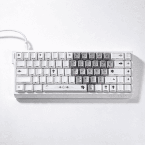 White Jelly Chrome Hearts + Silver Butterfly Heart Keycaps